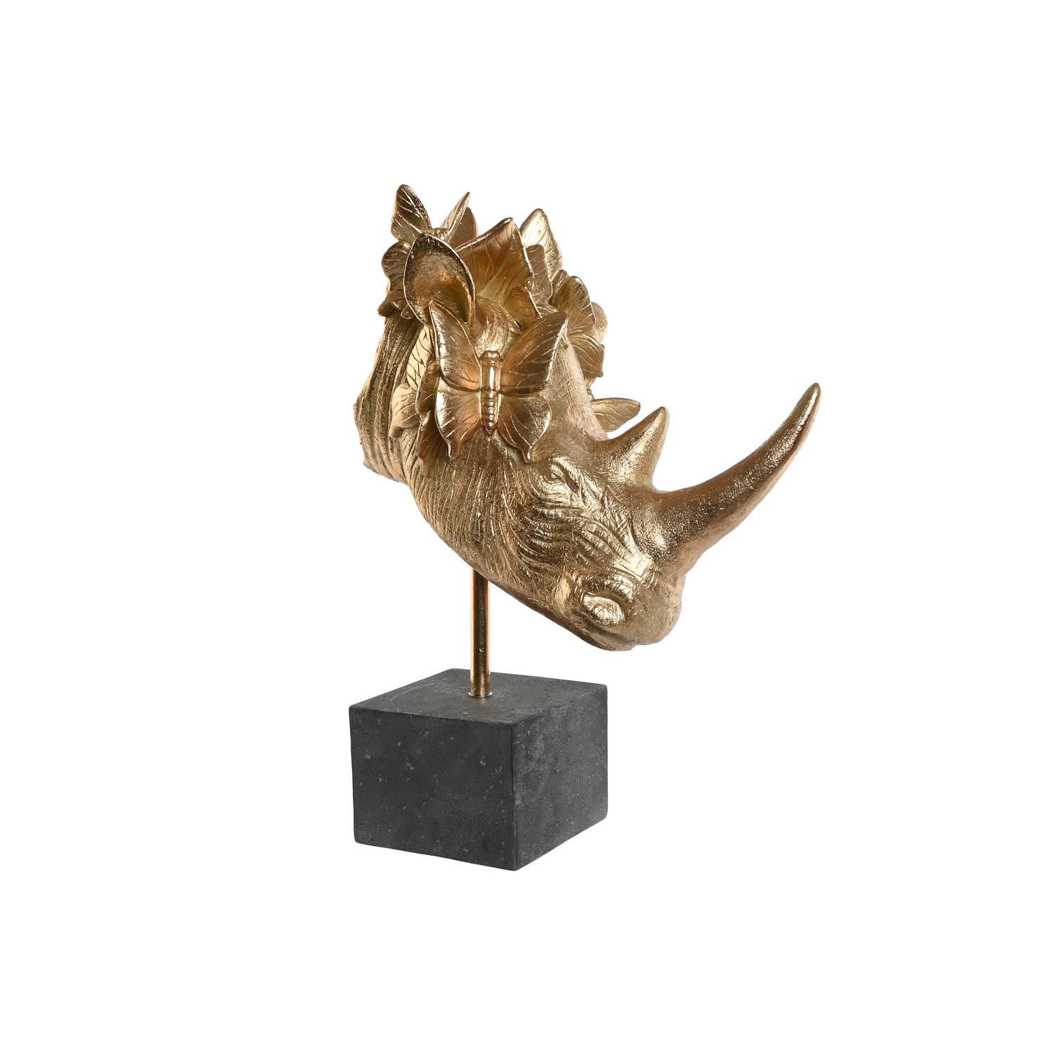 FIGURA RESINA 33X24X43,5 RINO DORADO FD209279