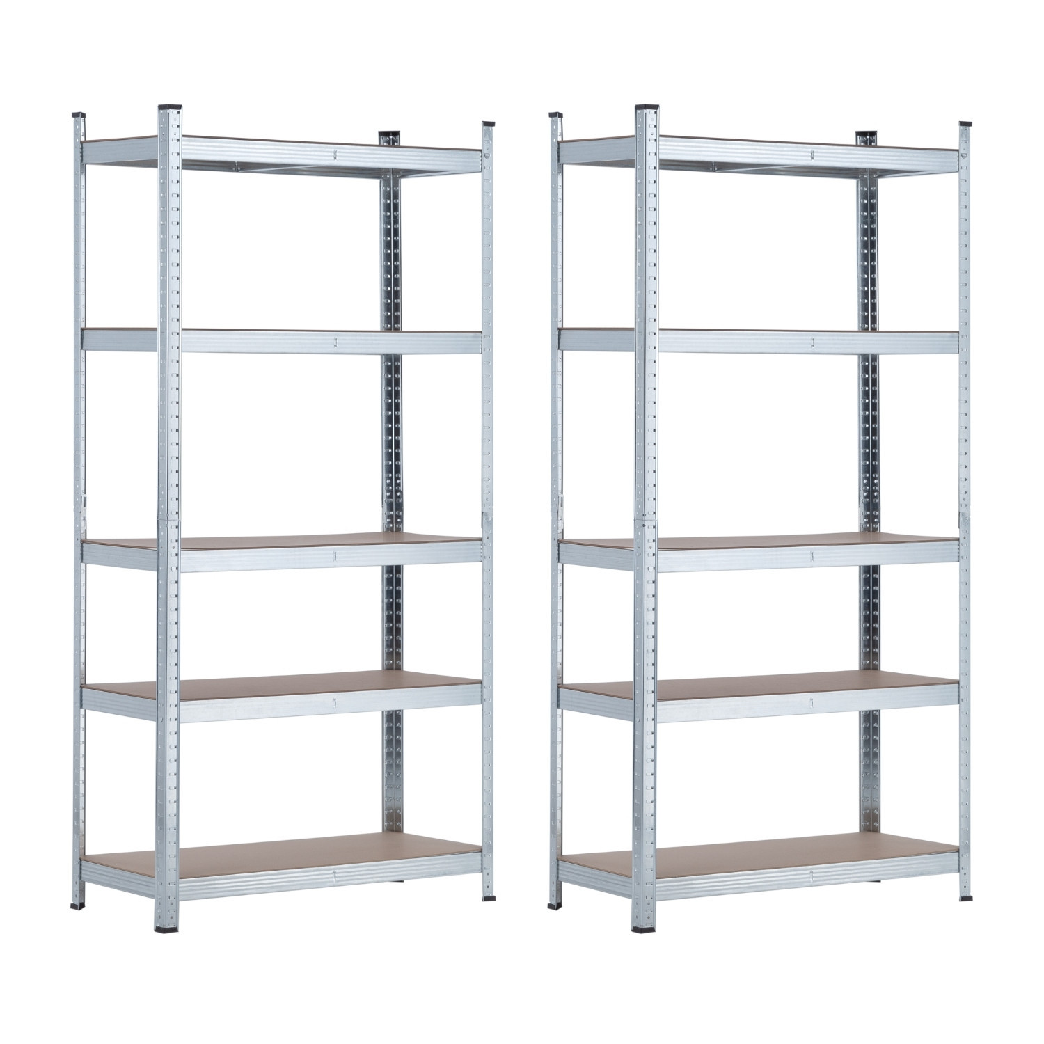 7H SEVEN HOUSE - Estantería Modular Almacenaje (Pack 2), Acero Galvanizado y MDF Antihumedad, Hogar, Trastero, Garaje, 5 Baldas Ajustables, Carga Máxima 875Kg, 90x40x180cm (largo x ancho x alto)