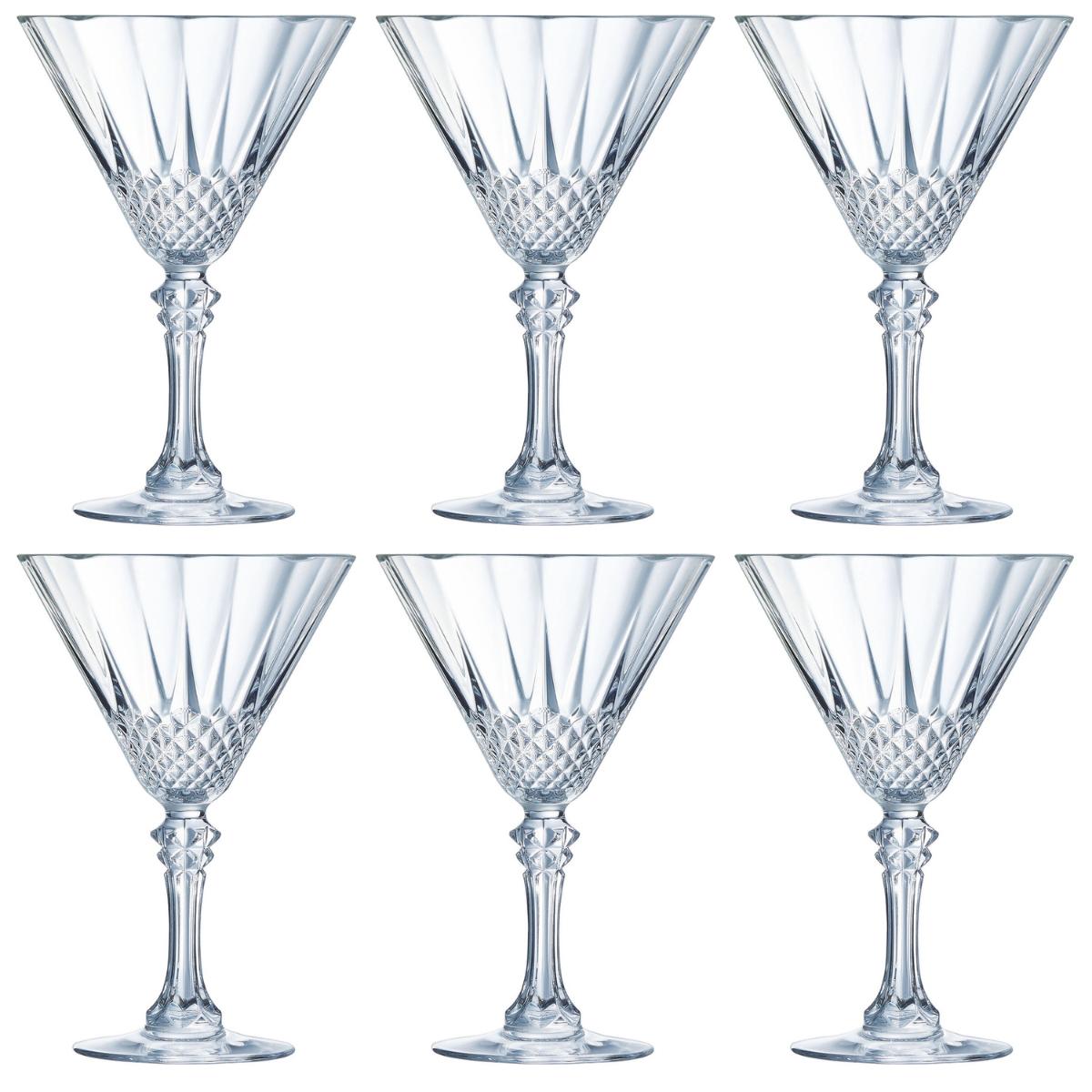 Arcoroc West Loop Set 6 Copas Cocktail Cristalin 27CL Transparente Con Relieve Francia