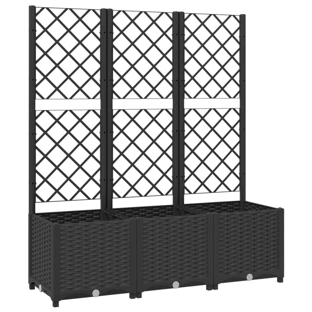 vidaXL Jardinera con enrejado PP 120x40x136 cm Color Gris oscuro,  Marrón,  Negro y mas