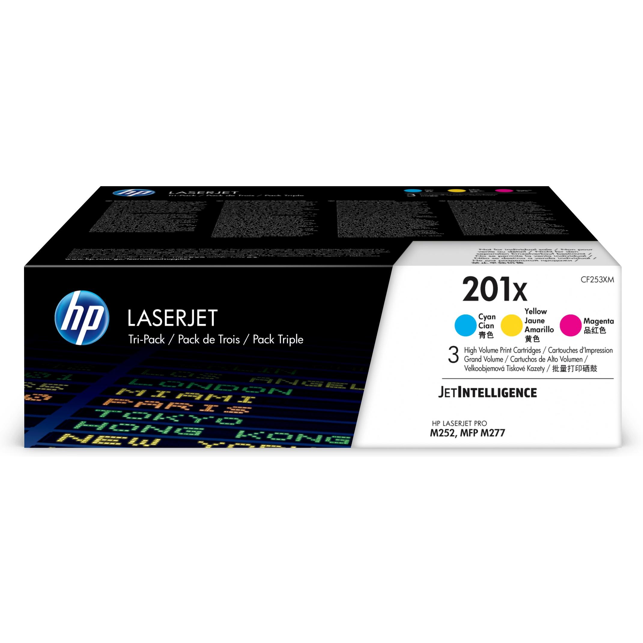 HP Laserjet Pro M252n 201X Pack 3 Toner Alta Capacidad Cyan/Magenta/Yellow