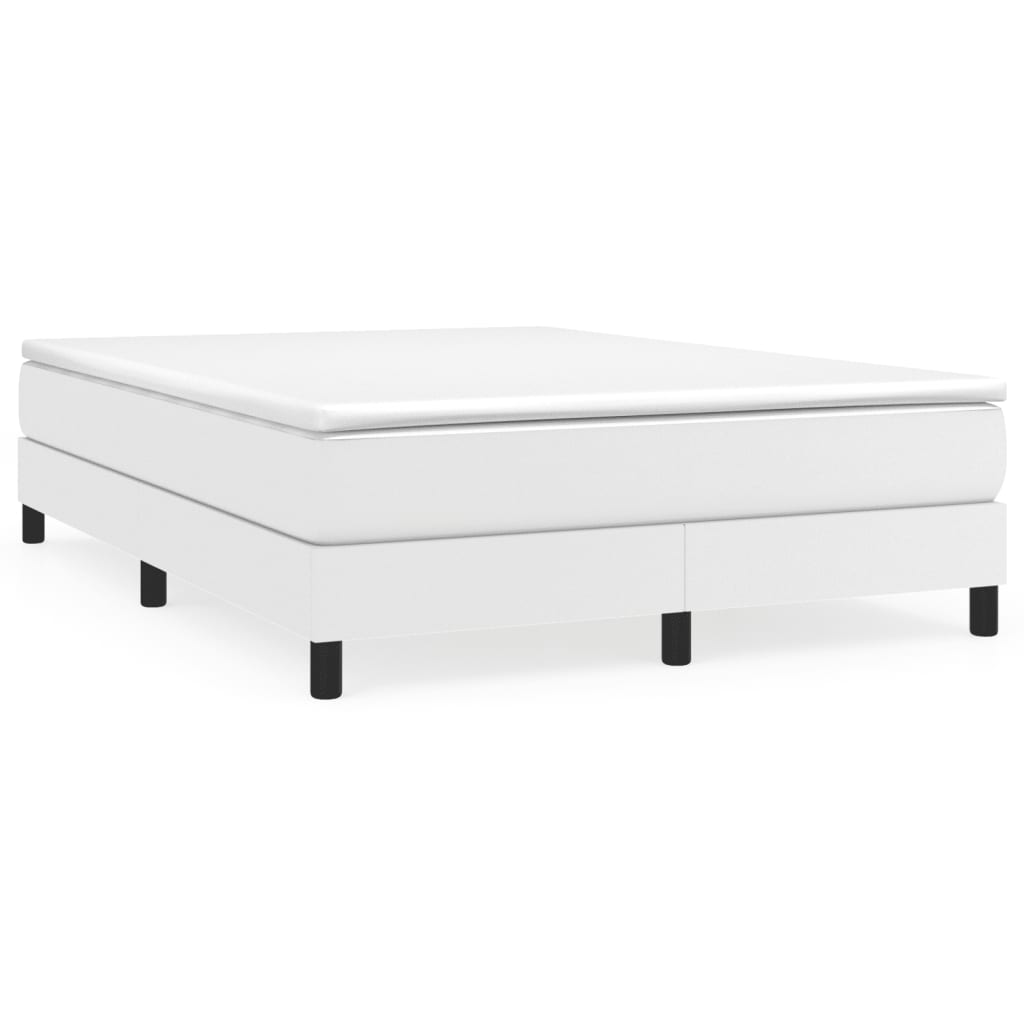 vidaXL Estructura de cama con somier cuero sintético blanco 140x200cm