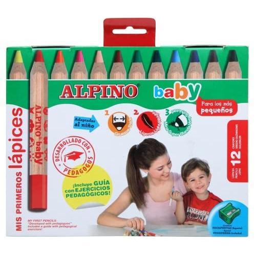 Estuche 12 lápices de colores para bebés alpino al000177
