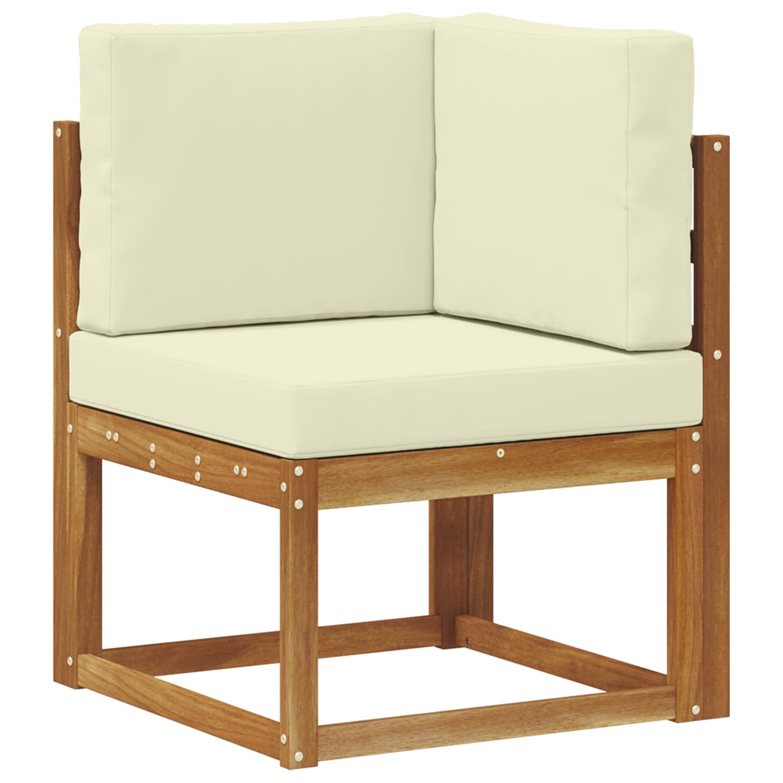 vidaXL Sofá de esquina para exteriores Madera de Acacia Sólida