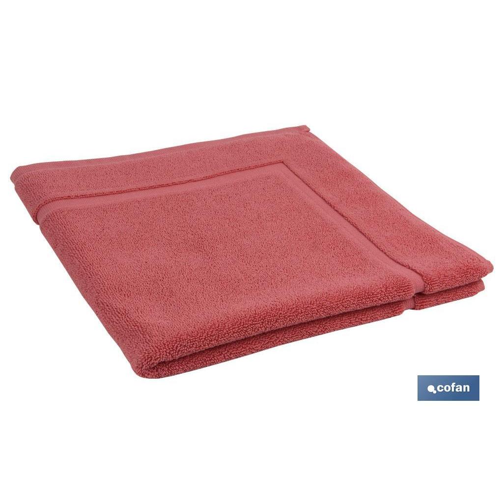 COFAN - Alfombra de Baño Modelo Jamaica Color Coral 100 % Algodón Gramaje 1000 g/m² Medidas 60 x 60 cm