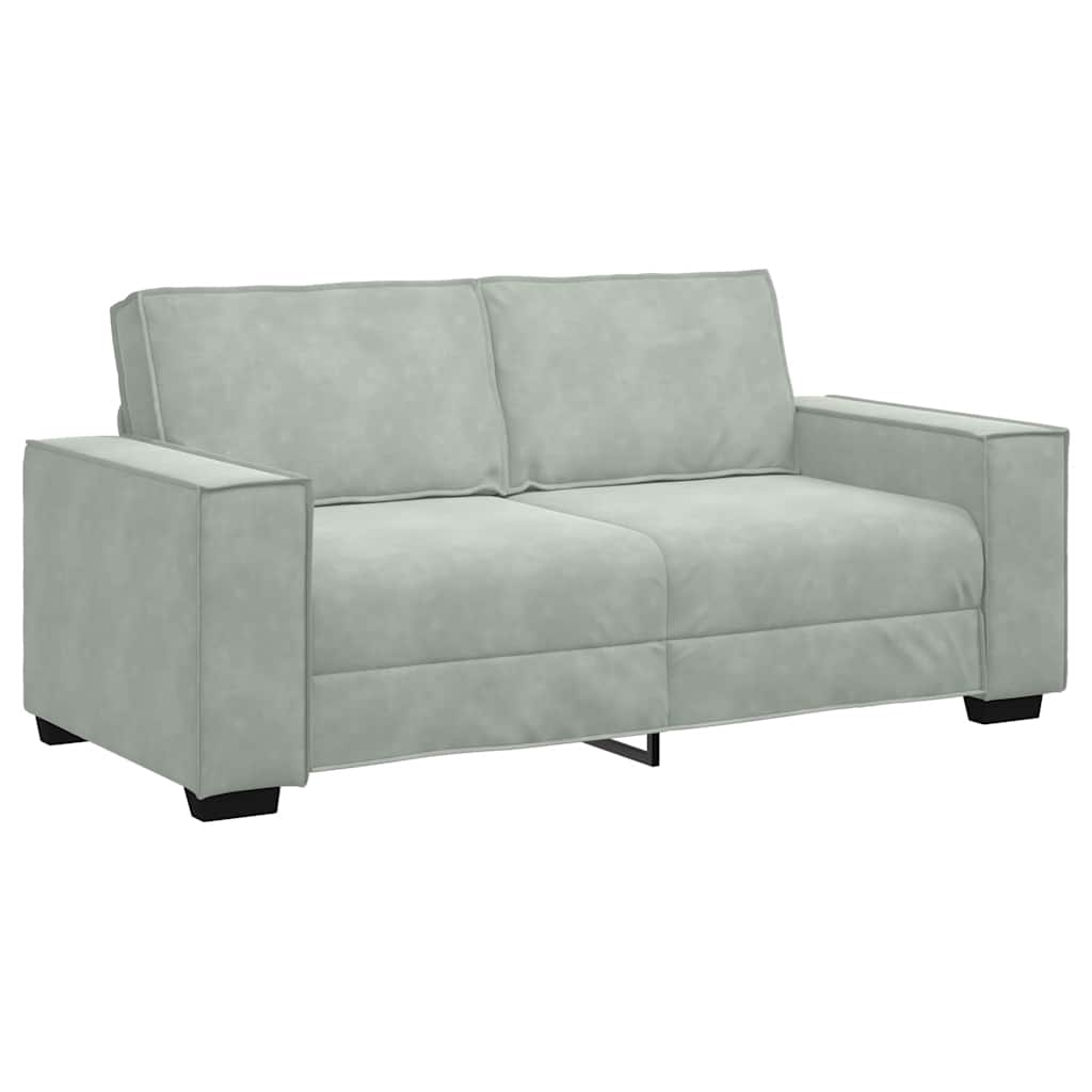 vidaXL Sofá de 2 plazas de terciopelo gris claro 180x78x84 cm