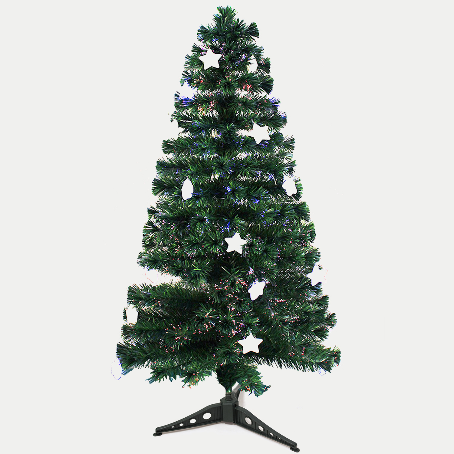 DAM. ÁRBOL DE FIBRA ÓPTICA CON ESTRELLA C/LUZ 60CM 28x28x60cm.