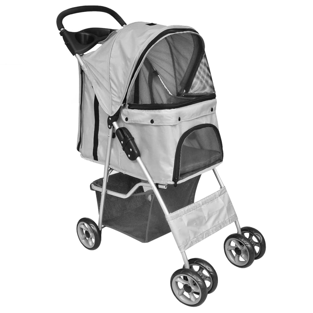 vidaXL Cochecito Plegable de Mascota Perro Gato Transportador Carrito Color Azul,  Rojo,  Gris y mas