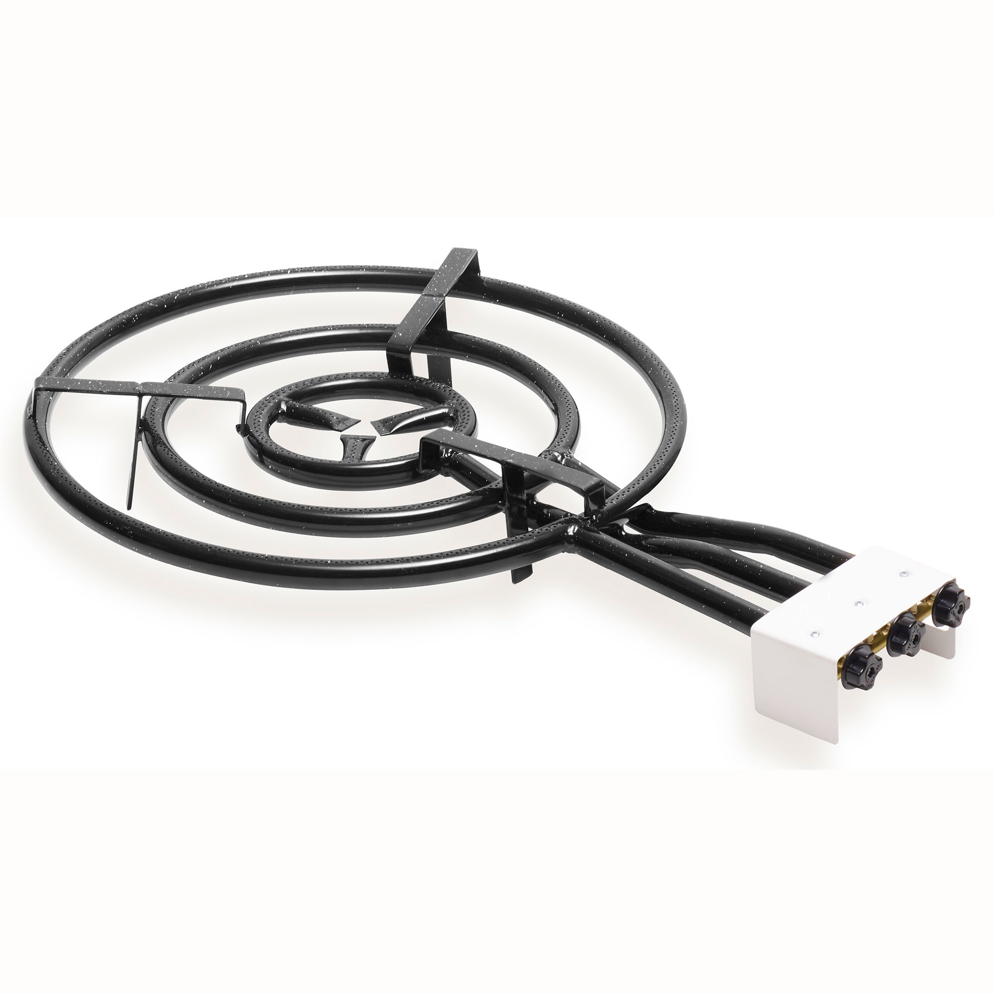Briebe MOD600 Paellero Triple Aro 60cm, Quemador de Gas Butano, Camping Gas, Rosco para Paellas, Plancha, , Negro