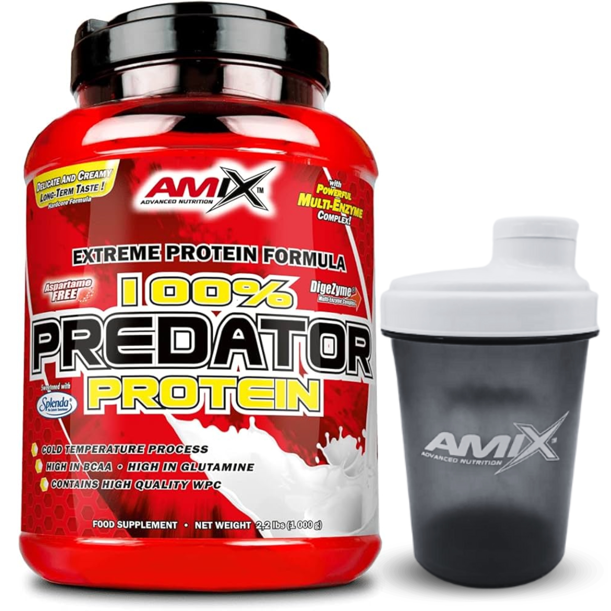 AMIX Nutrition - Proteínas para Aumentar Masa Muscular - Predator Bote 1 Kg + SHAKER REGALO