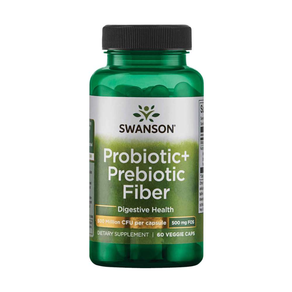 Swanson - Probiotic + prebiotic fiber 500 million cfu - 60 veg caps