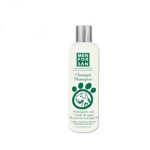 Champú MENFORSAN 300ml con proteinas de seda y aceite de argan para perros