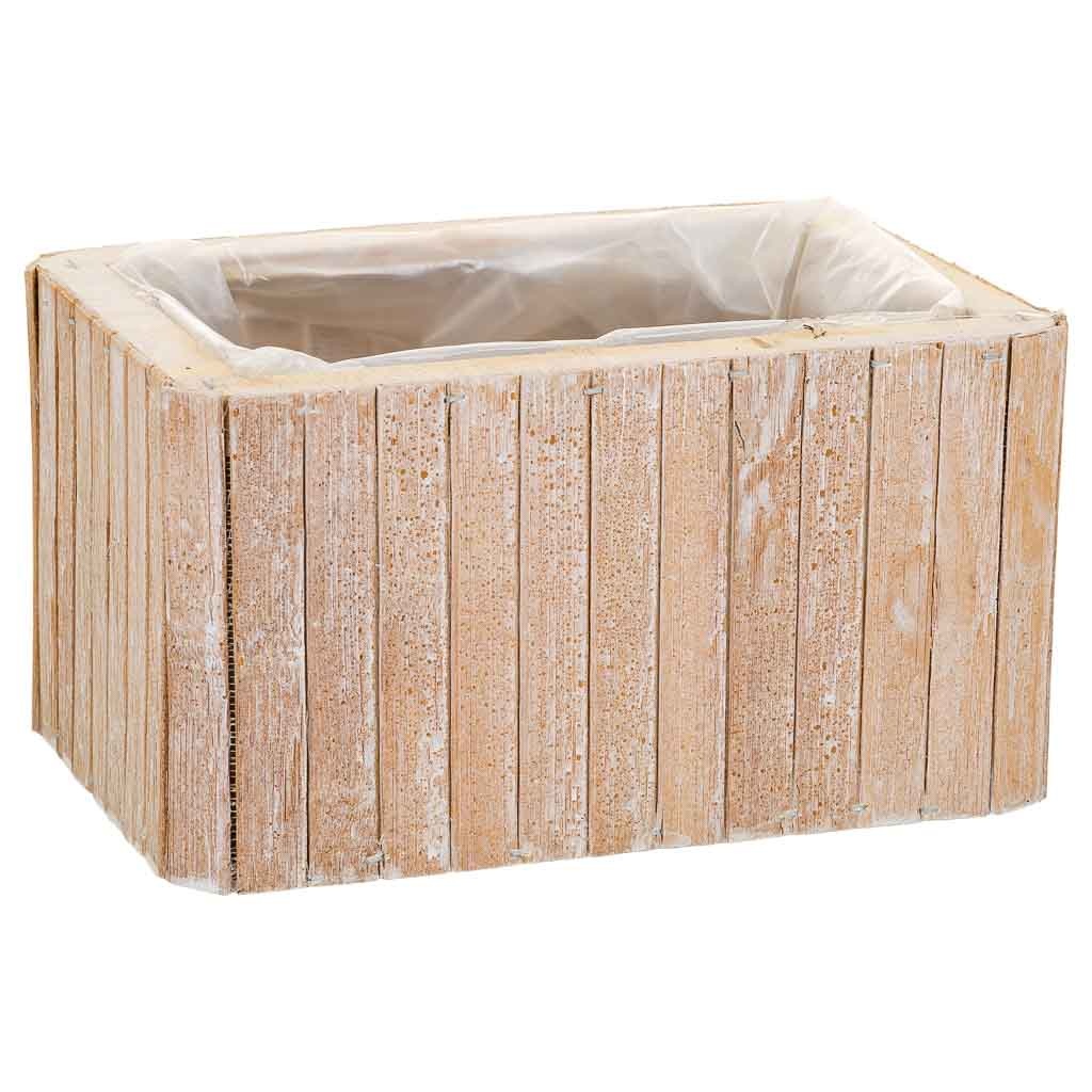 Wonderlust Deco - Cesto Rectangular de madera marrón 20.5x14.5x11 Marrón 20.5x14.5x11h cm