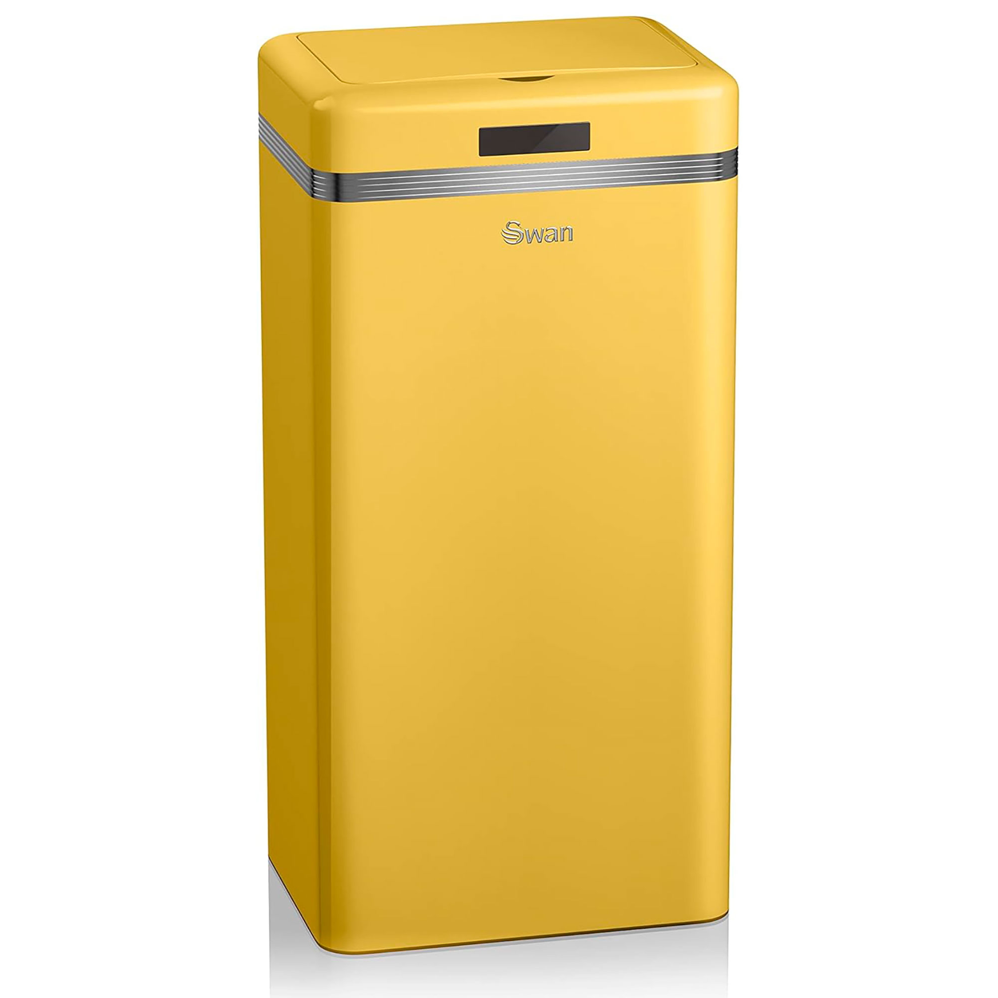SWAN SWKA4500YELNEU Cubo Basura Cocina Sensor de Apertura Automática, Metálico, Capacidad 45 Litros, Diseño Vintage, , Amarillo