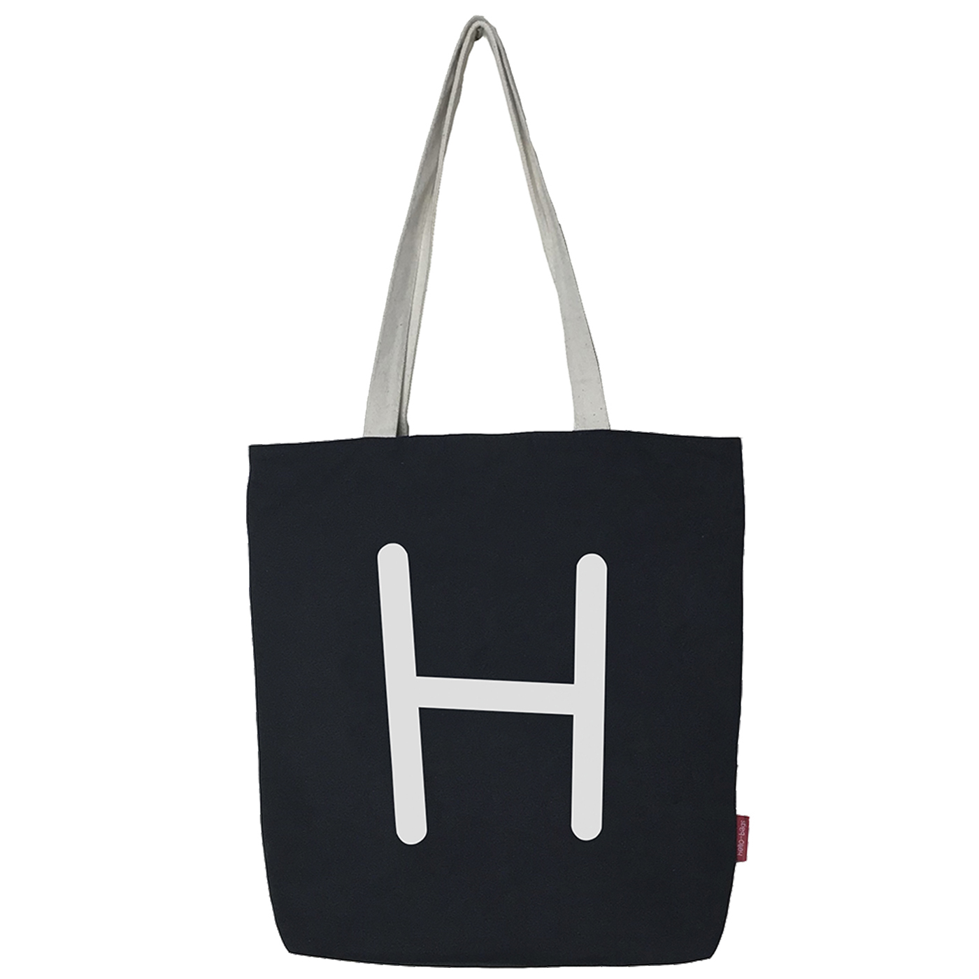 Hello-Bags. Bolso tote bag con cremallera, forro y bolsillo interior. Exterior: Algodón 100%. Incluye sobre kraft de regalo. Modelo H. Color: Crudo / Negro. Medidas: 37x38 cm.