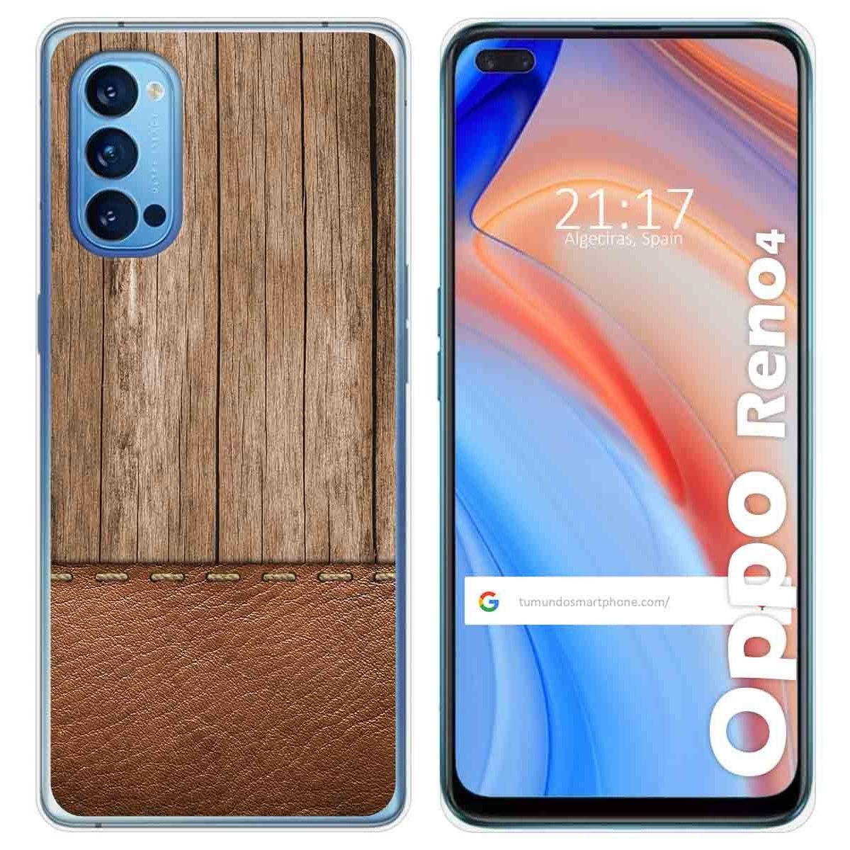 Tumundosmartphone Funda Gel Tpu para Oppo Reno 4 5G diseño Madera 09 Dibujos