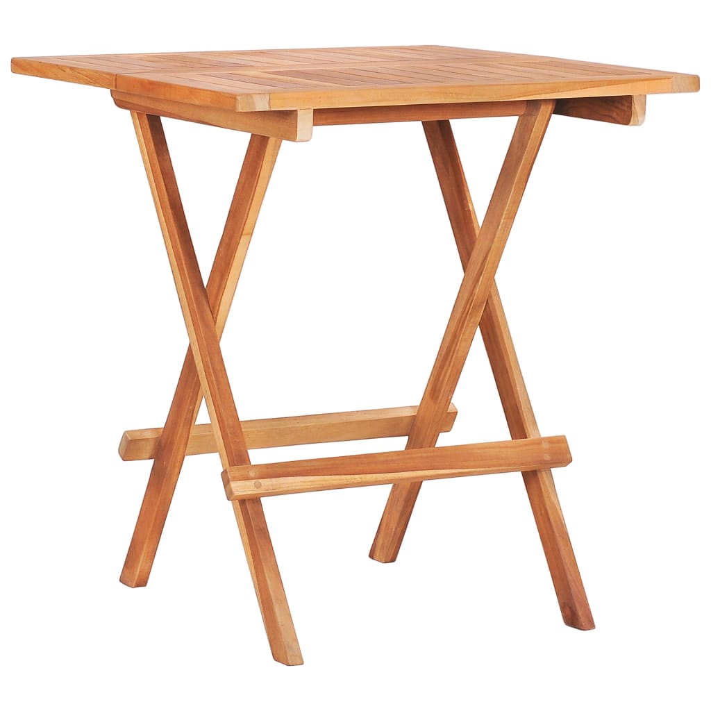 vidaXL Mesa plegable de bistró de madera maciza de teca 60x60x65 cm