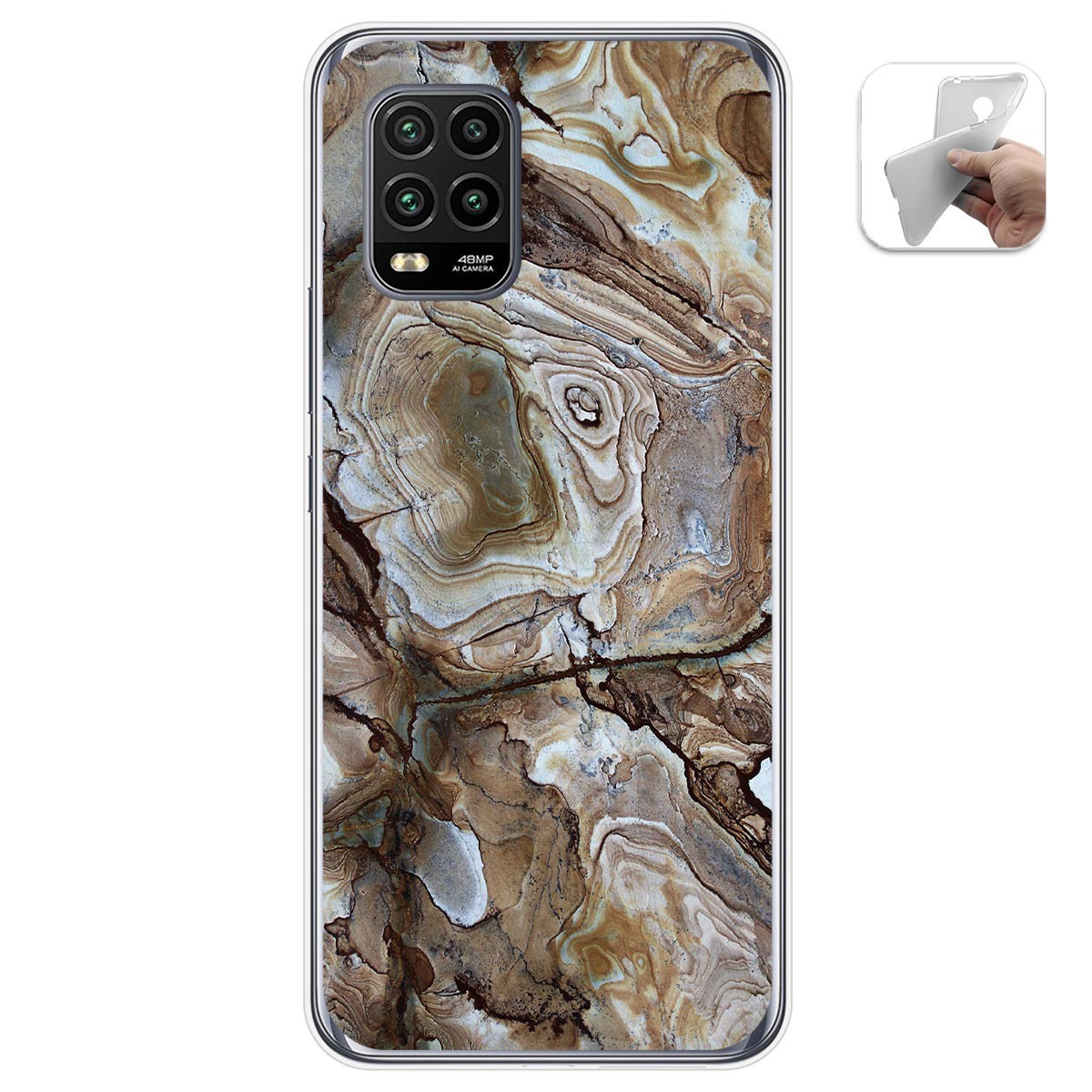 Tumundosmartphone Funda Gel Tpu para Xiaomi Mi 10 Lite diseño Mármol 14 Dibujos