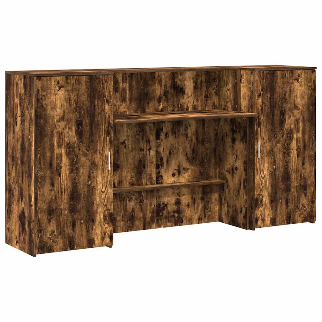 vidaXL Mostrador de recepción roble ahumado 200x50x103,5 cm