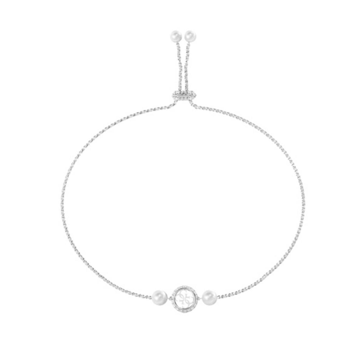 Guess Pulsera Mujer Tiny Pearly De Acero Plateado