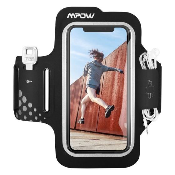 Mpow - ZEMO - Mpow- Brazalete deportivo de hasta 6,2 pulgadas para iPhone XS, XR, X, 8, 7, 6S, Soporte de deporte para brazo, correa ajustable para auriculares/tarjeta/llavero, funda para el brazo para correr