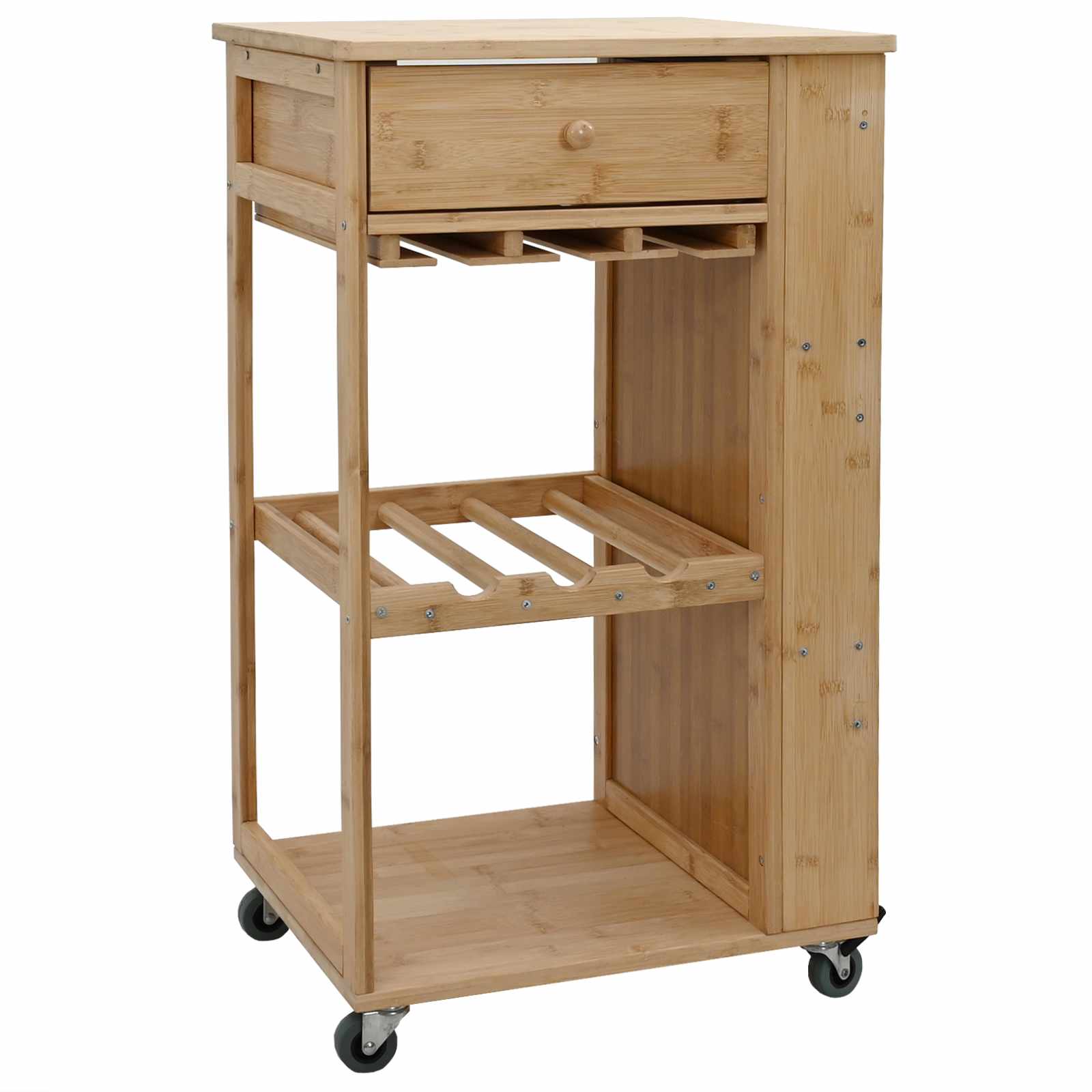 vidaXL Carrito de cocina con ruedas Natural 47,5 x 36 x 83 cm Bambú