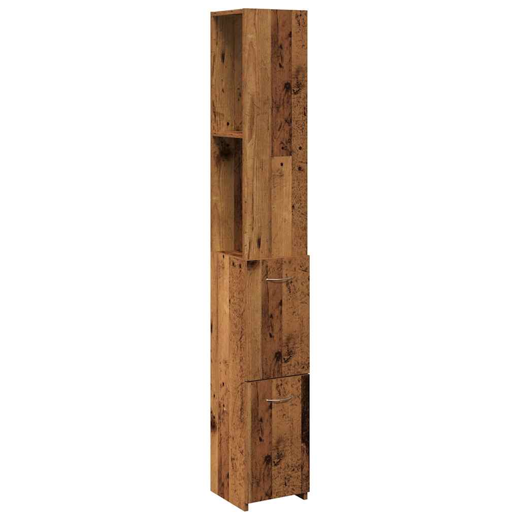 vidaXL Armario de baño madera contrachapada madera vieja 25x25x170 cm