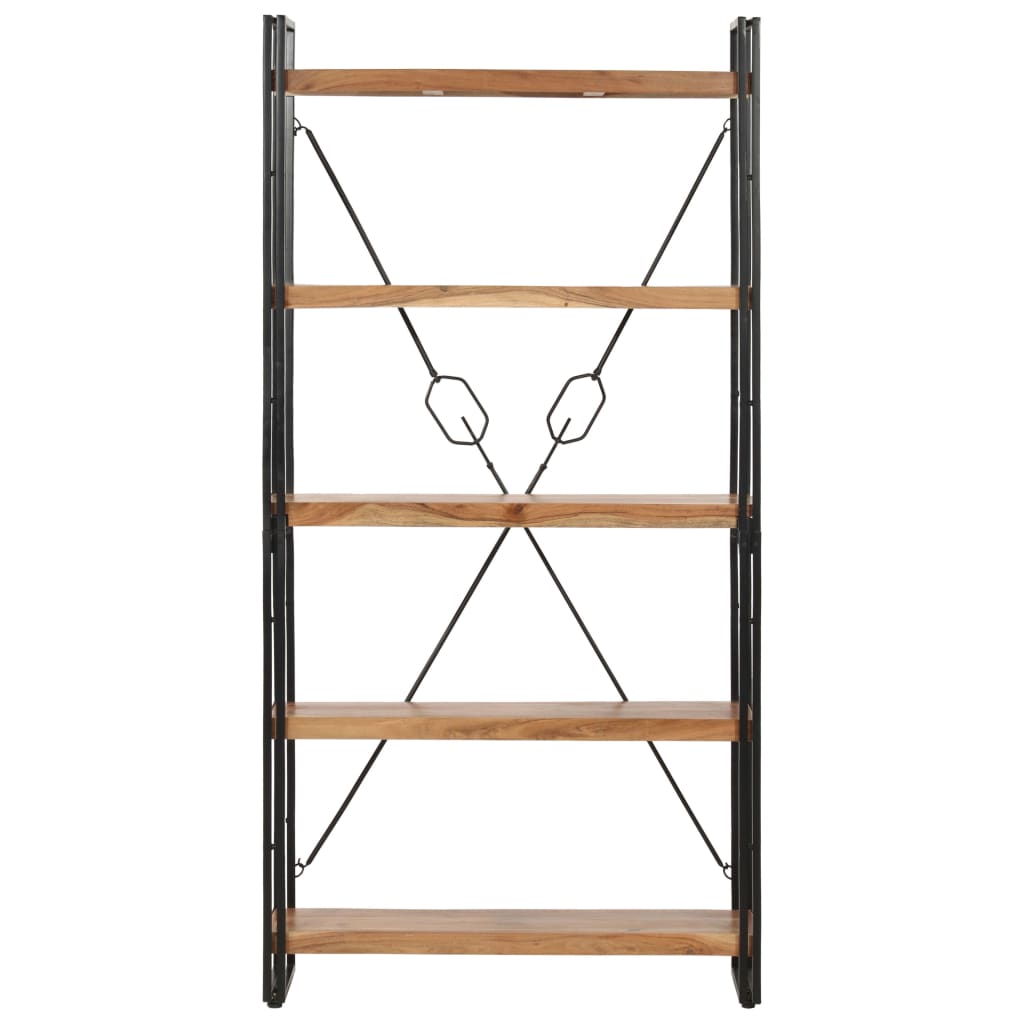 Vidaxl Estantería de 5 Niveles de Madera Maciza de Acacia 90x30x180 Cm