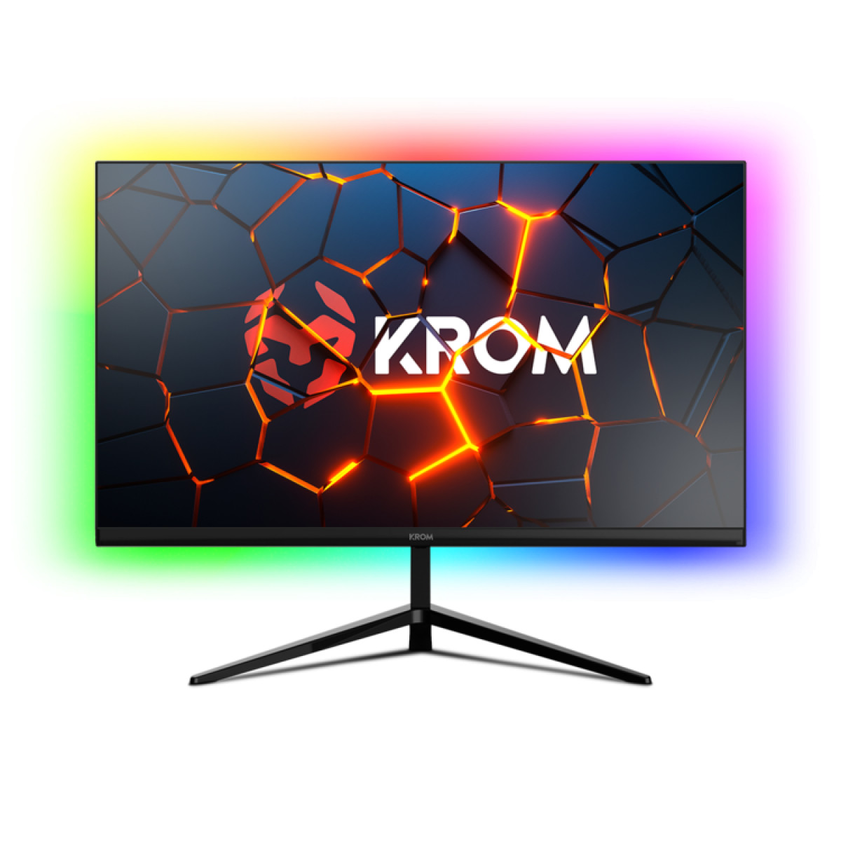 KROM KERTZ - Monitor Gaming 24" LED RGB 200HZ, 1ms tiempo respuesta, FullHD (1920X1080px), HDR, AMD Freesync & NVIDIA G-Sync, Sistema VESA 75X75, Low Blue Light/Flicker Free, HDMI, Display port, Negro