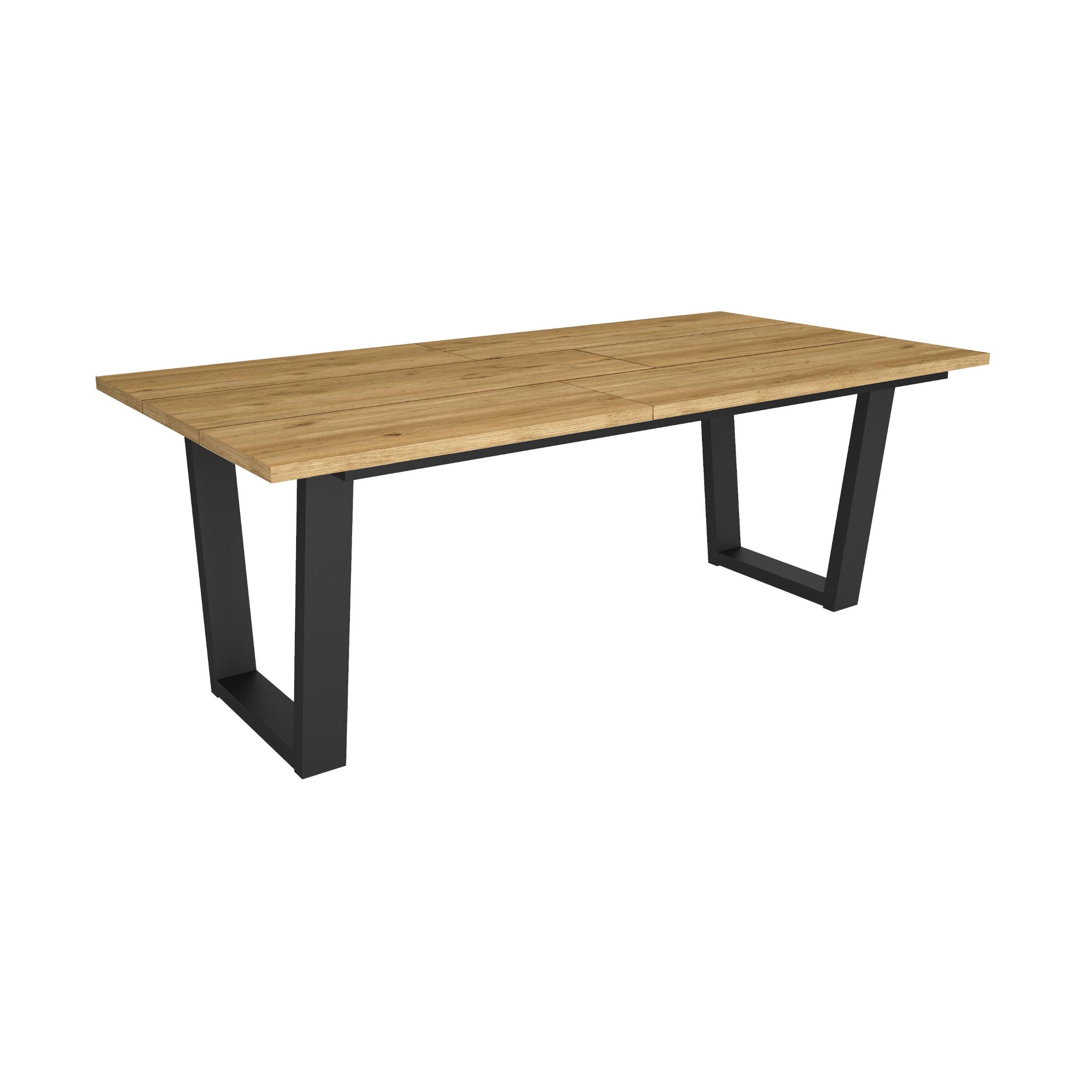 Skraut Home, Mesa Comedor, Mesa Fija Cocina y Salón, 194x90x74cm, Para 10 Comensales, Muebles Comedor, Estilo Industrial, Roble
