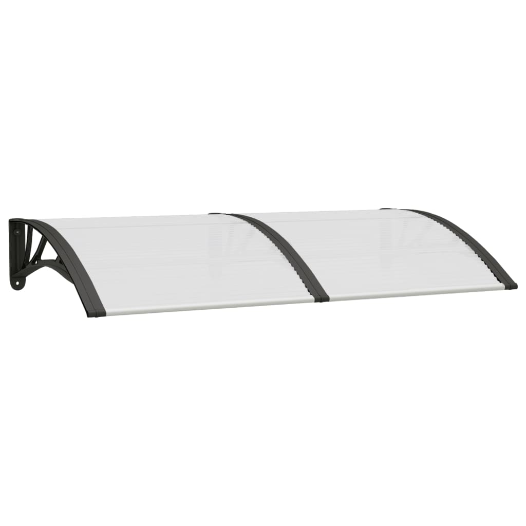 vidaXL Marquesina puerta policarbonato negro y transparente 150x75 cm Protección Rayos UV para Terraza Patio Exterior Jardín