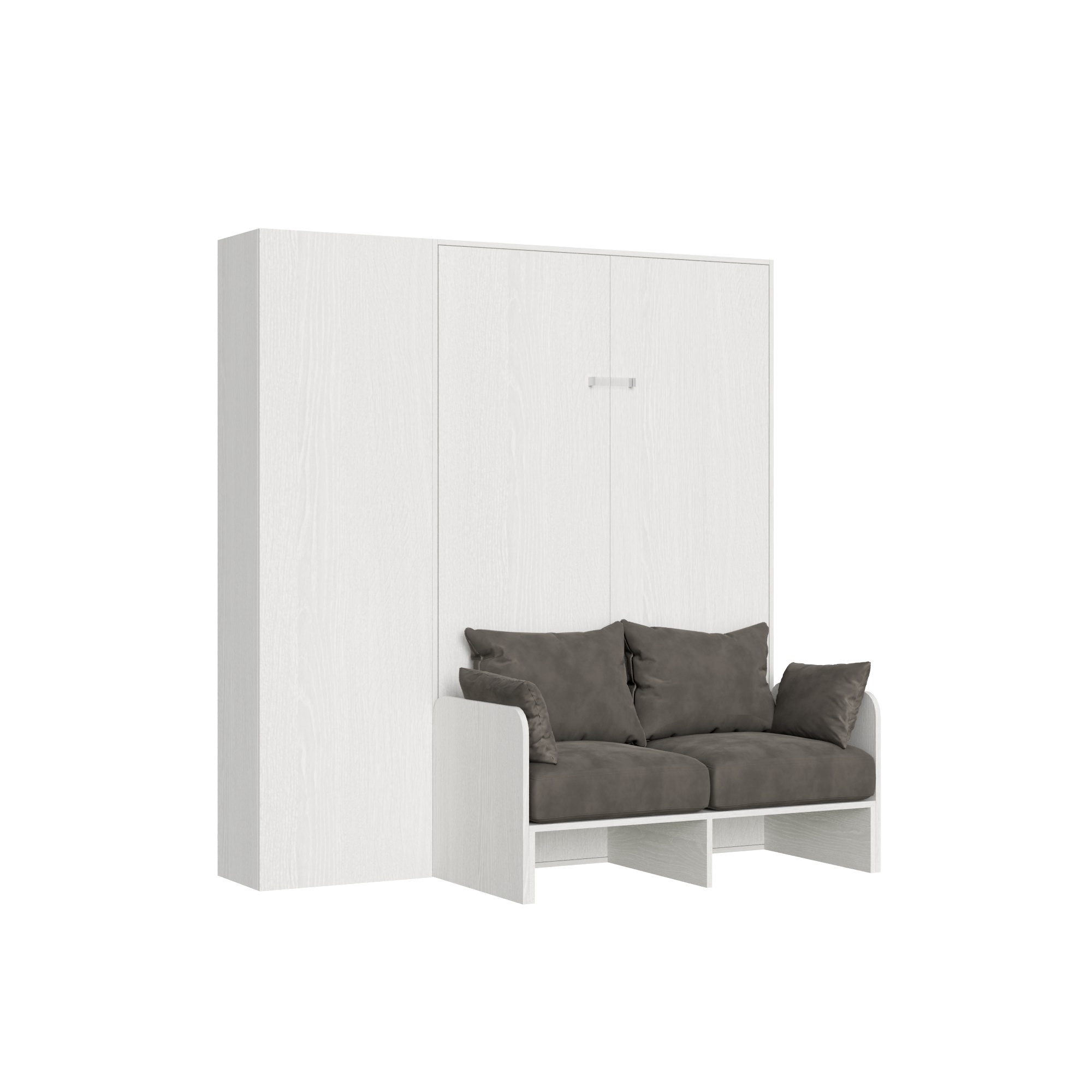 Sofá cama 140 Kentaro Blanco Fresno con columna izquierda-derecha - Itamoby