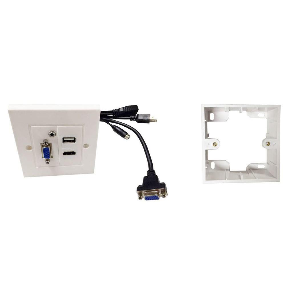 Vivolink Caja Pared HDMI USB VGA para Regleta Enchufes
