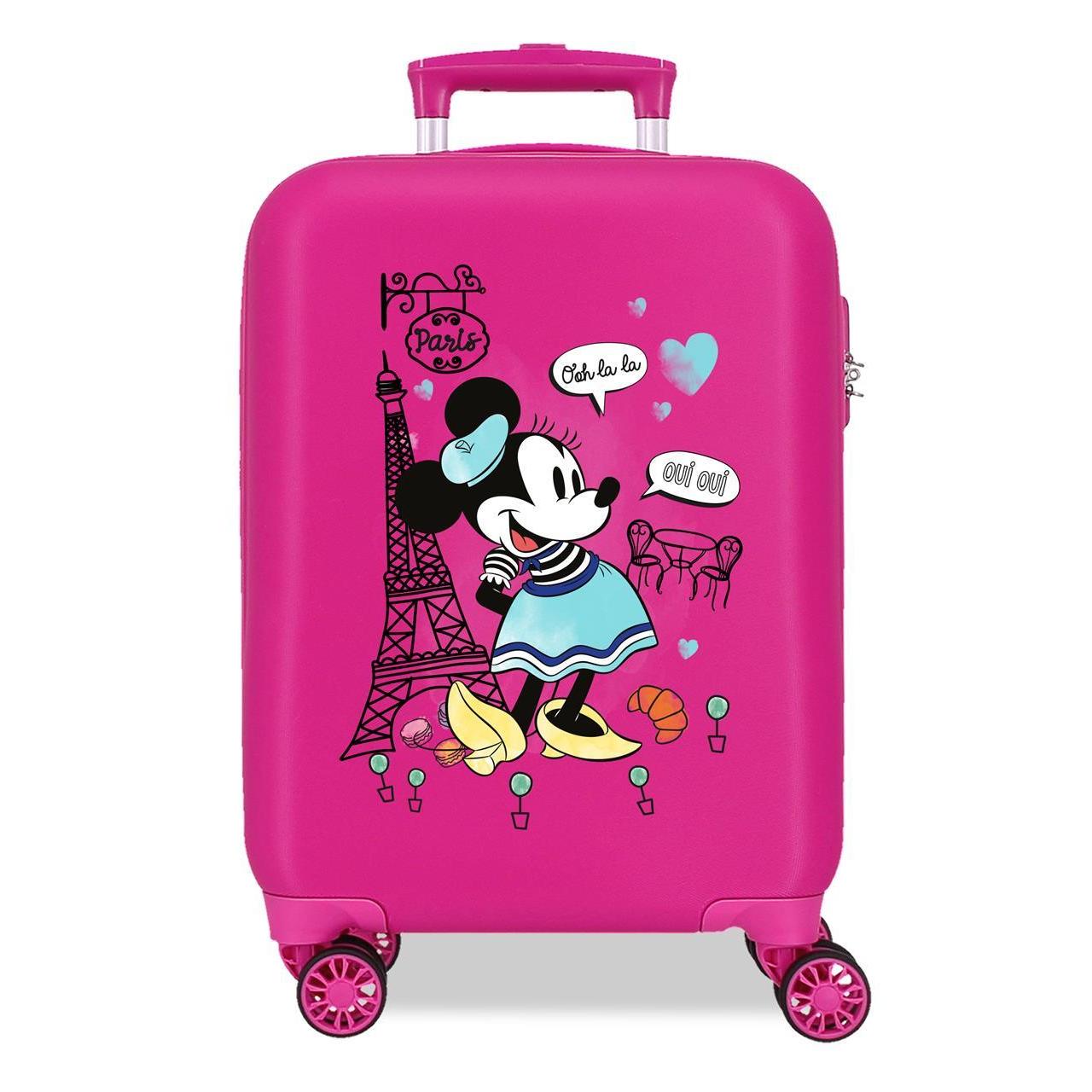 Maleta de cabina Minnie around the world fucsia 33x50x20 cm