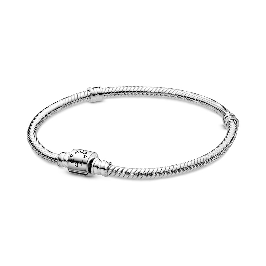 Pandora Pulsera Moments en plata de ley con cierre de barril para charms 598816C00 , para Mujer