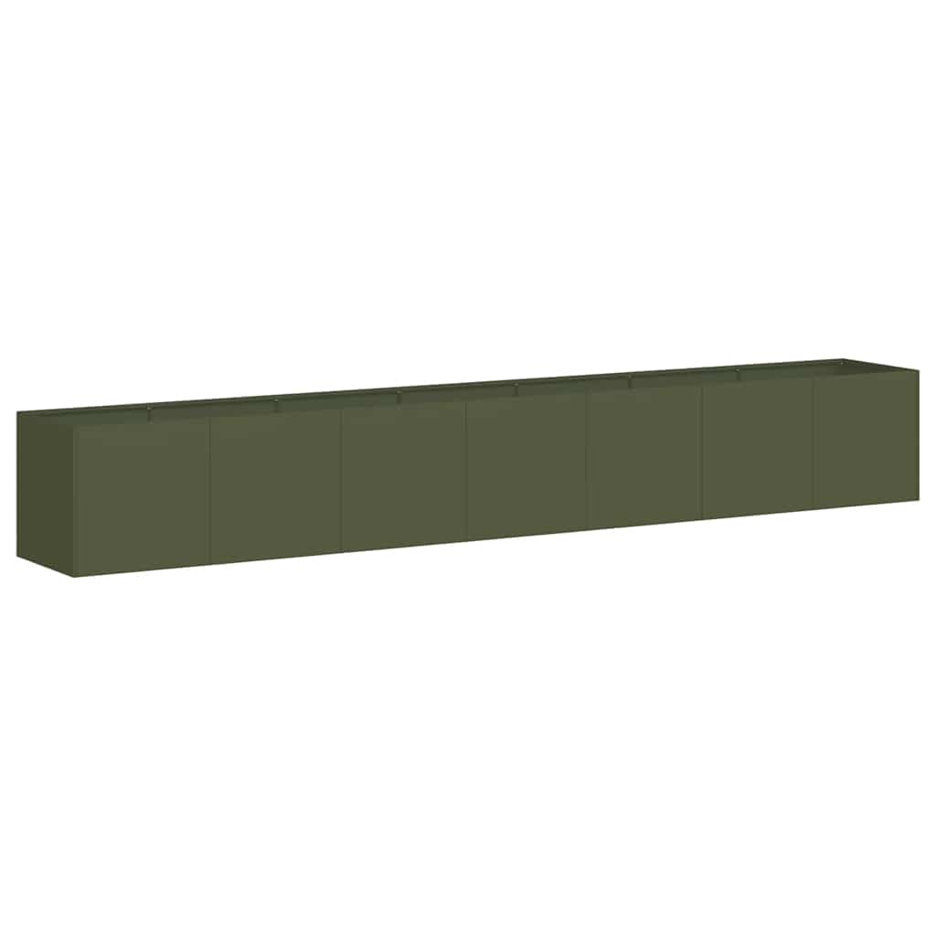vidaXL Jardinera de acero laminado en frío verde oliva 280x40x40 cm