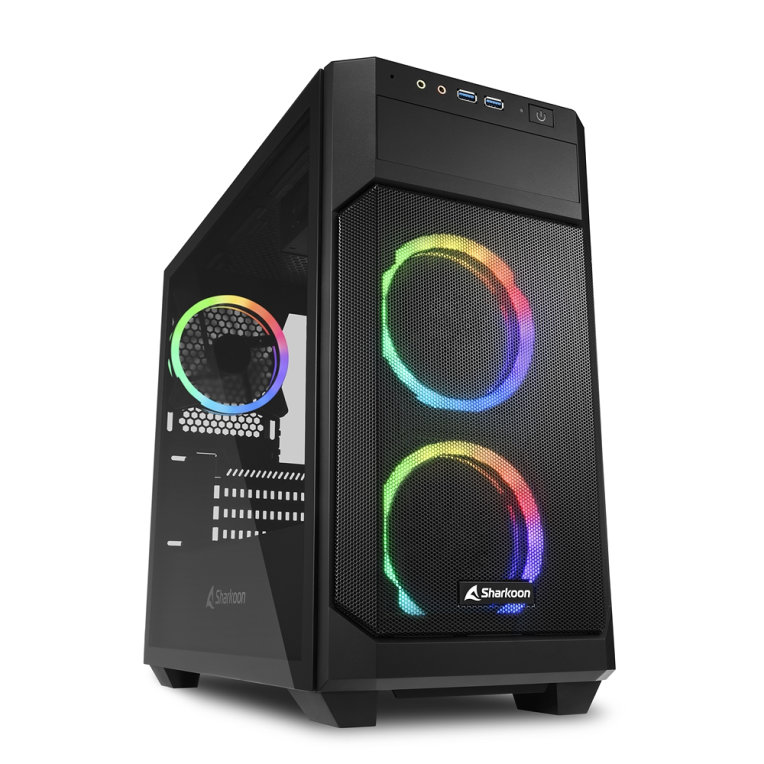Caja sharkoon v1000 matx 2xusb3.0 sin fuente rgb