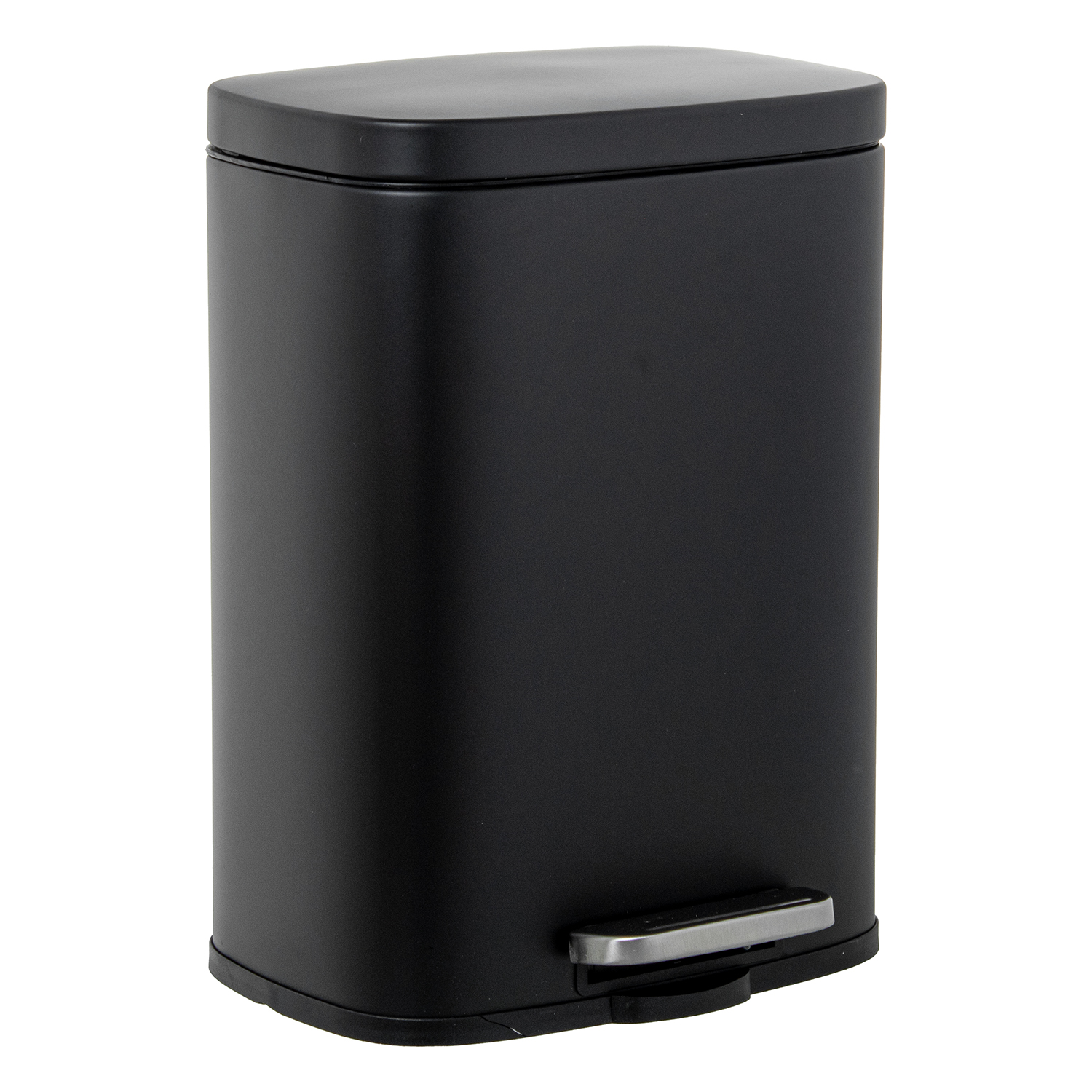 Papelera acero inoxidable 12l. con pedal negra 29x25x39cm