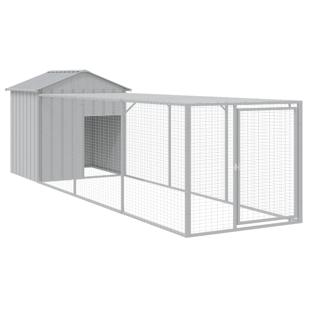 vidaXL Gallinero con Corral Jaula para Gallinas Pollos Acero Galvanizado Color Antracita,  Gris claro, y mas
