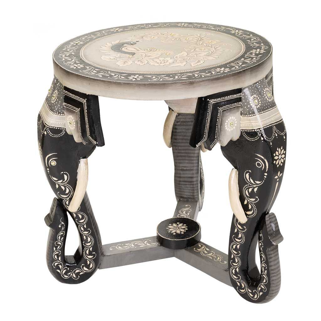 Mesa De Centro De Madera Pintado Artesanal 35x42x39cm, El mejor complemento para tu hogar