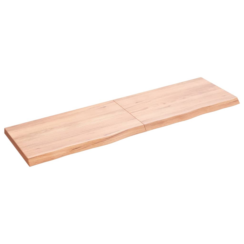 Vidaxl Estante de Pared Madera Maciza Roble Sin Tratar 140x40x(2-4) Cm
