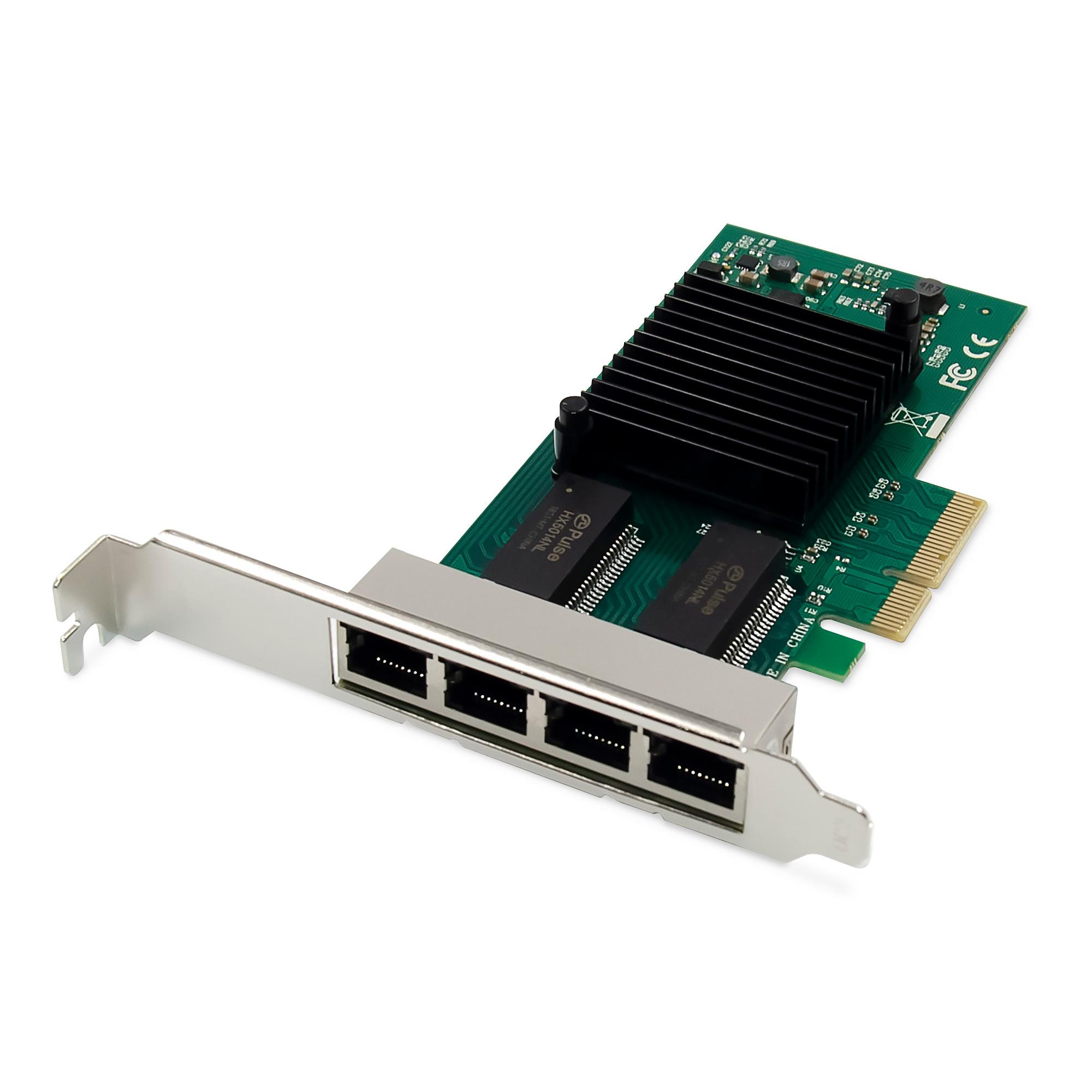 Digitus Tarjeta de red Gigabit Ethernet de 4 puertos, RJ45, PCI Express, Intel I350