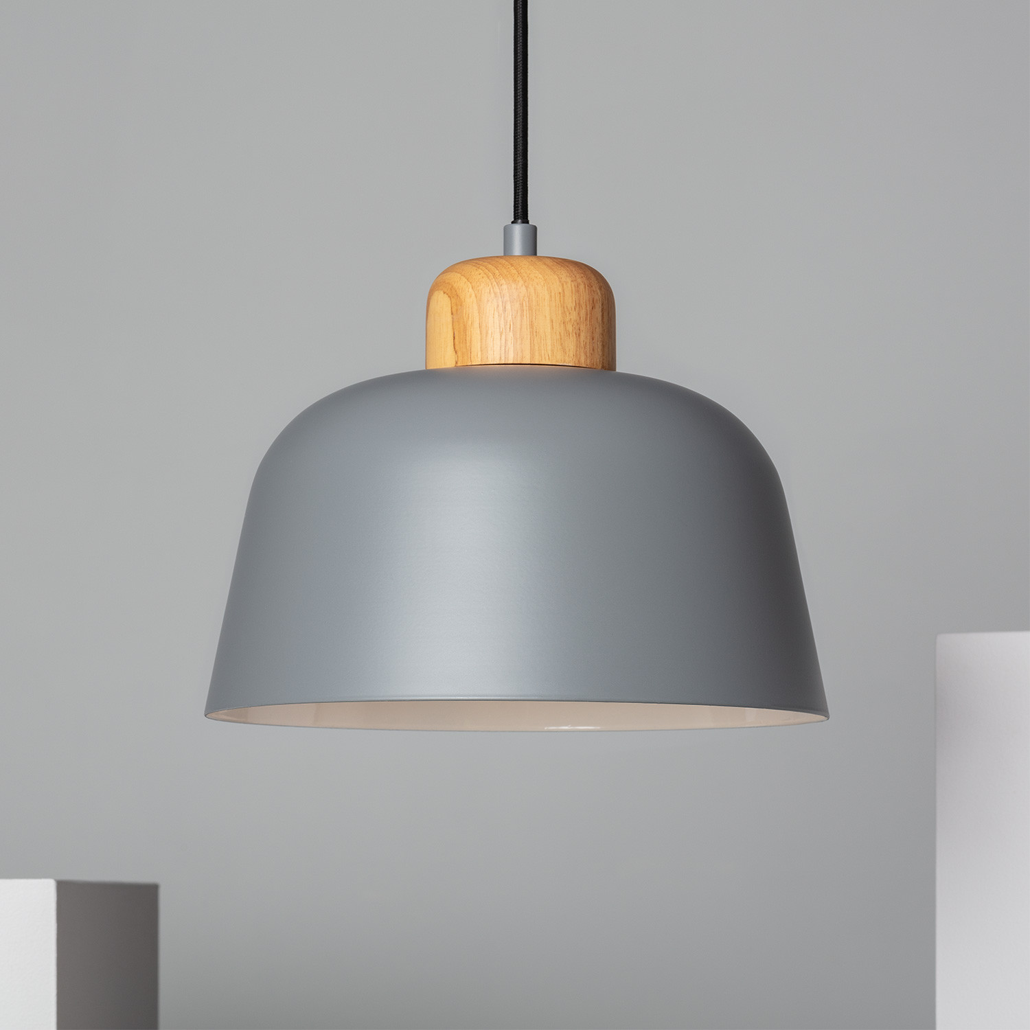Ledkia Lámpara Colgante Metal y Madera Wawak