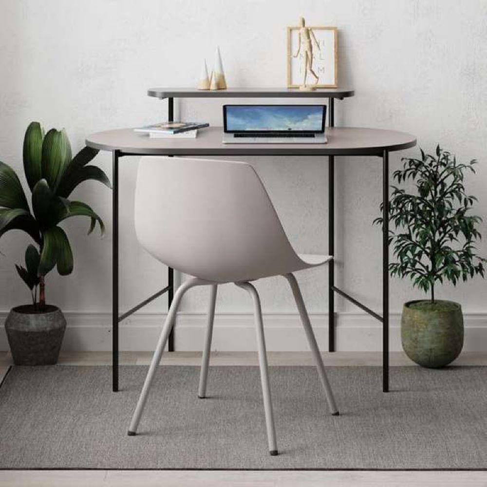 Venprodin - Mesa Estudio Loub Mocha, Pequeño Escritorio Para Computadora De Oficina En Casa