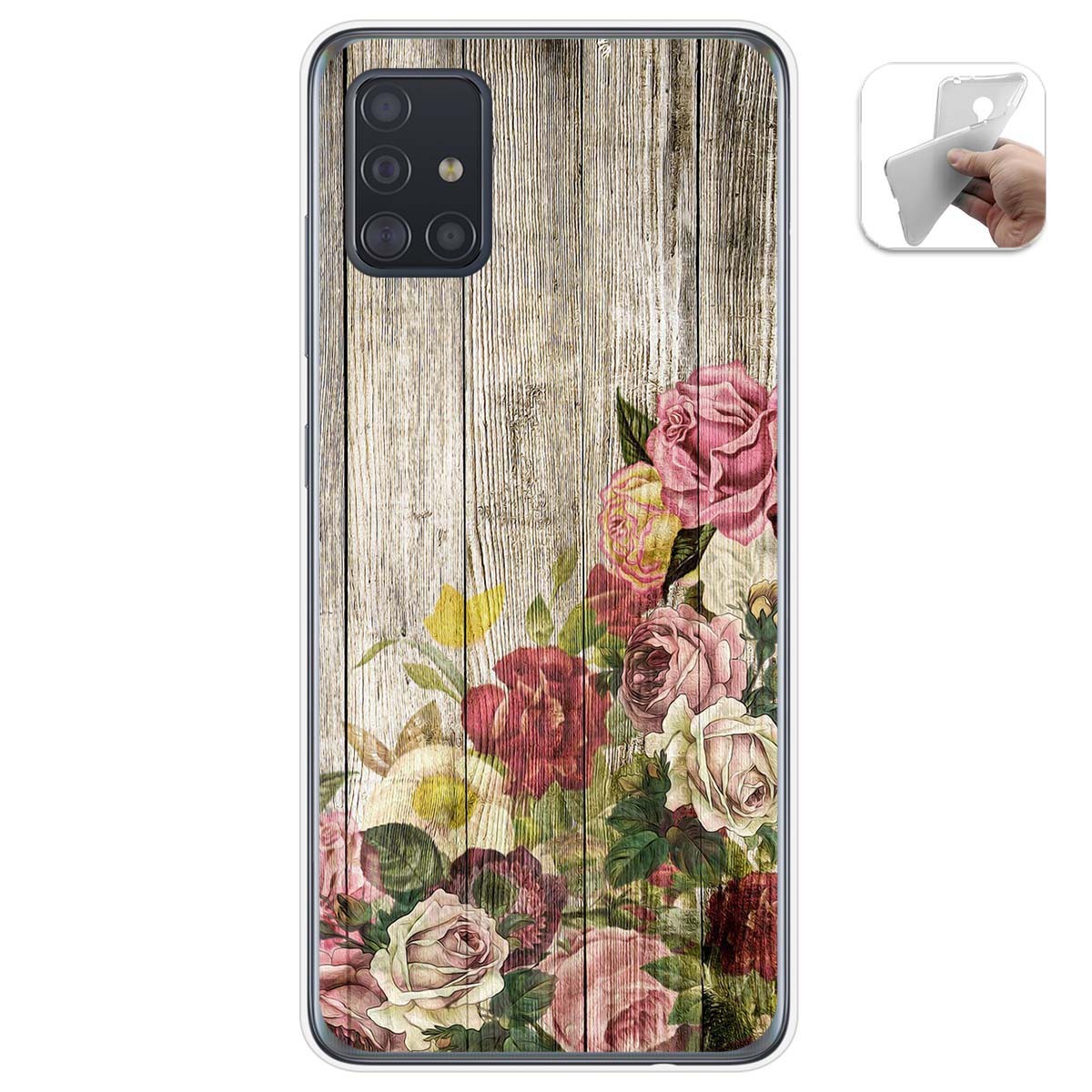 Tumundosmartphone Funda Gel Tpu para Samsung Galaxy A51 5G diseño Madera 08 Dibujos