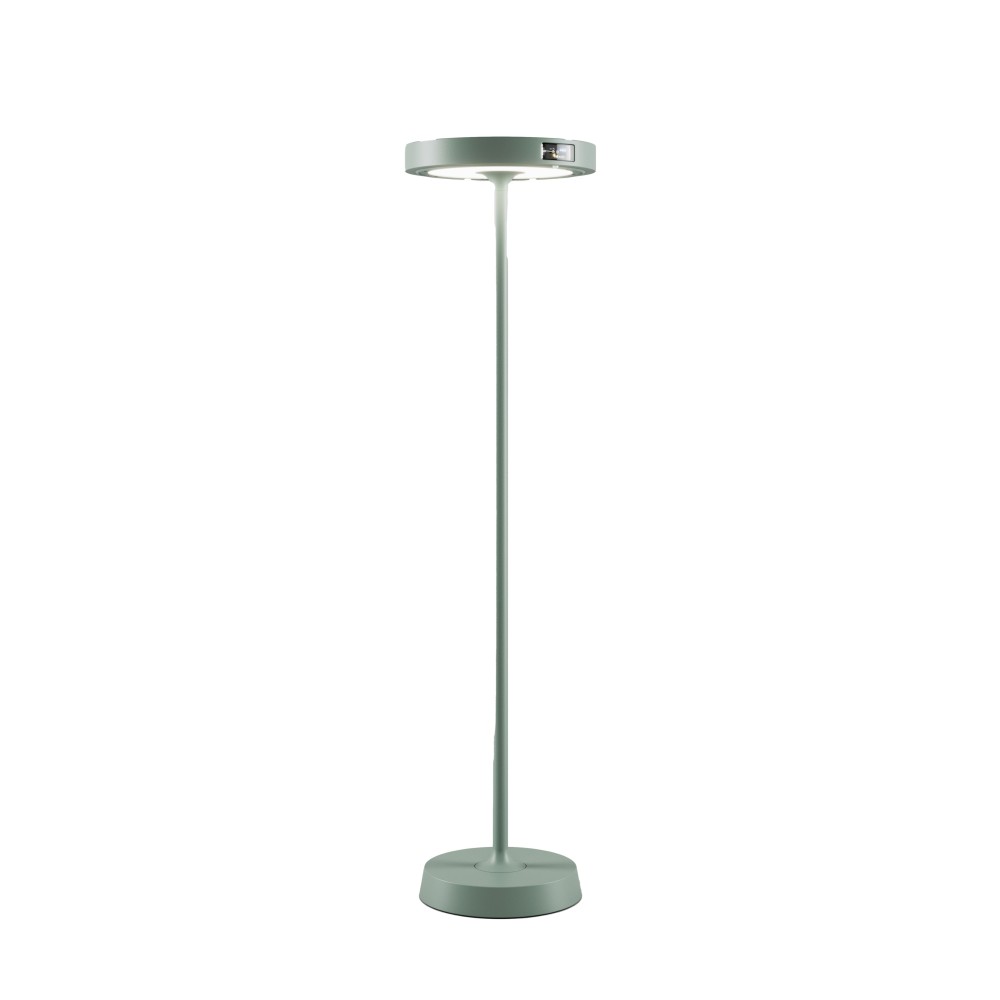 Barbell Solar RF - Lámpara de pie LED solar recargable de 65 W - Lámpara de pie para exterior, 3 alturas 156-113-70 cm, color salvia - ZAFFERANO