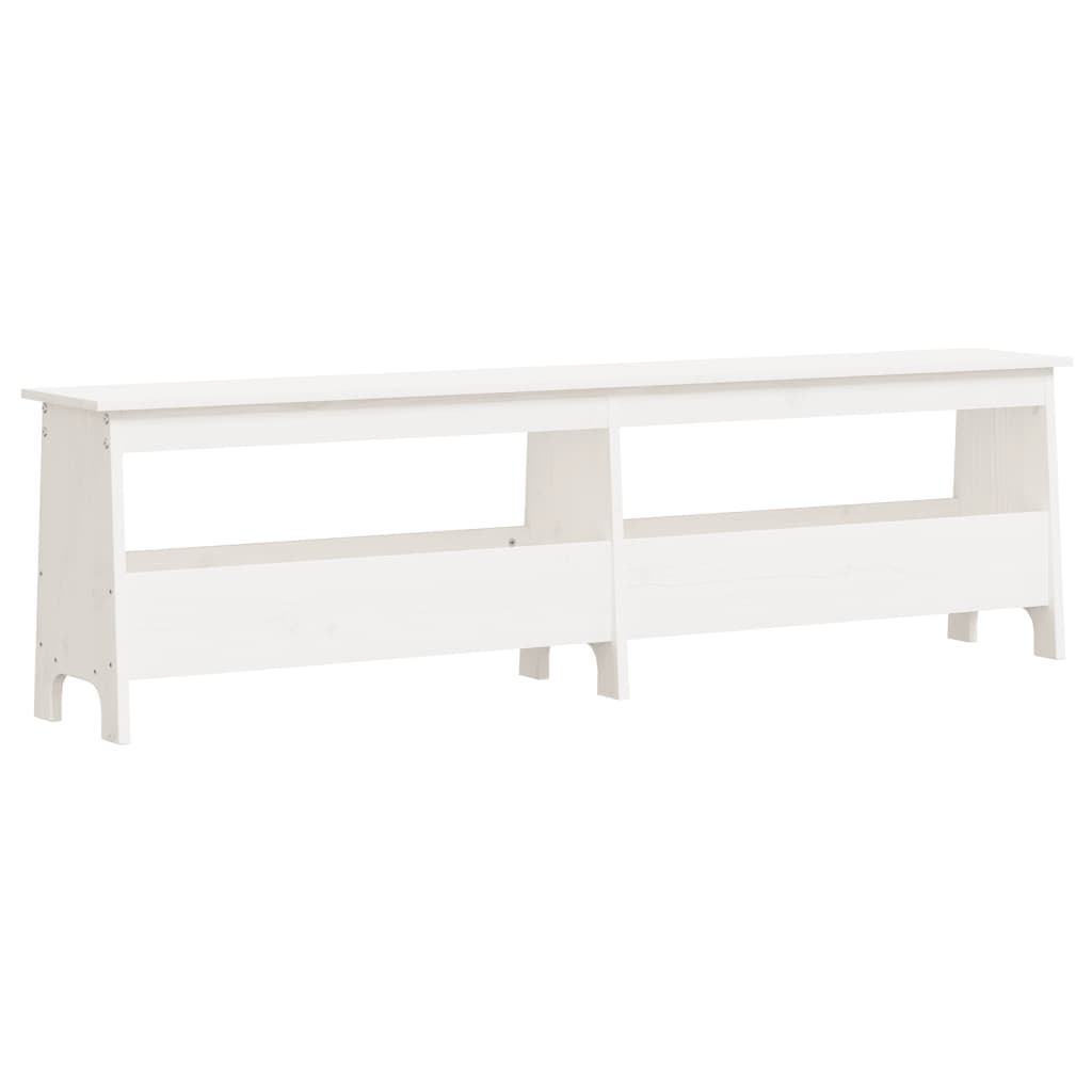 vidaXL Banco de recibidor madera maciza de pino blanco 160x28x45 cm