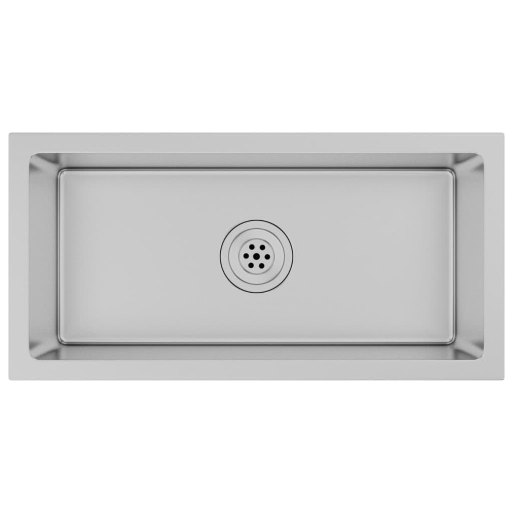 vidaXL Fregadero de Cocina Hecho a Mano Acero Inoxidable Lavabo Color Plateado,  Negro, y mas