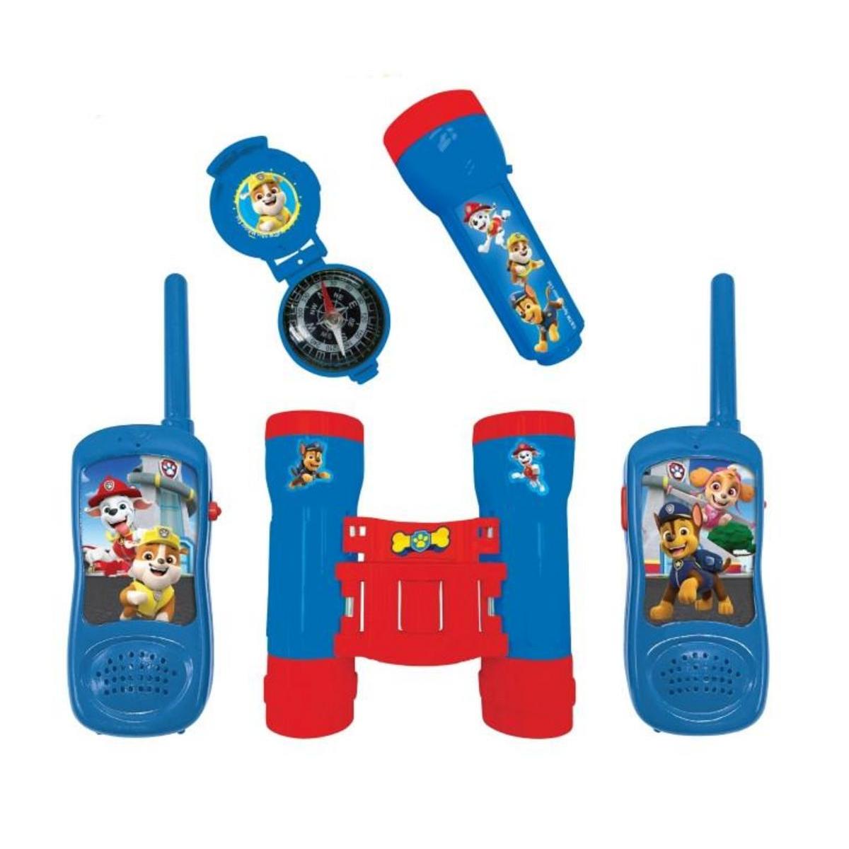 LEXIBOOK - Kit del aventurero con Walkie Talkies, rango 120m, La Patrulla Canina