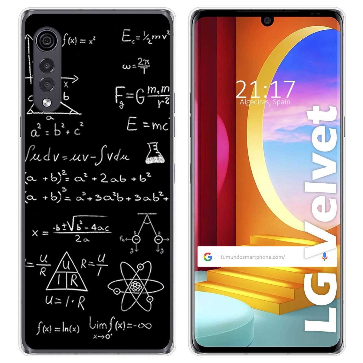 Tumundosmartphone Funda Gel Tpu para LG Velvet 5G diseño Formulas Dibujos